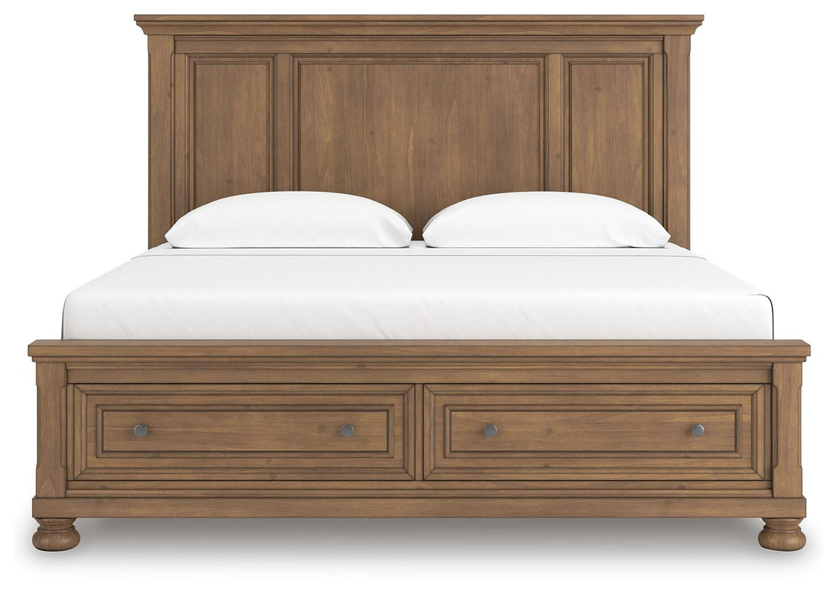 Feddinger King Panel Storage Bed, Dresser, Mirror, Chest and Nightstand