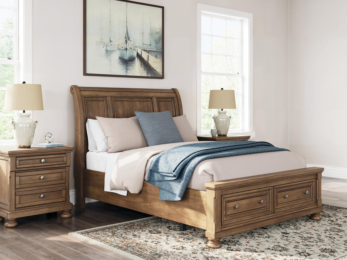 Feddinger Queen Sleigh Bed, Dresser, Mirror, Chest and Nightstand
