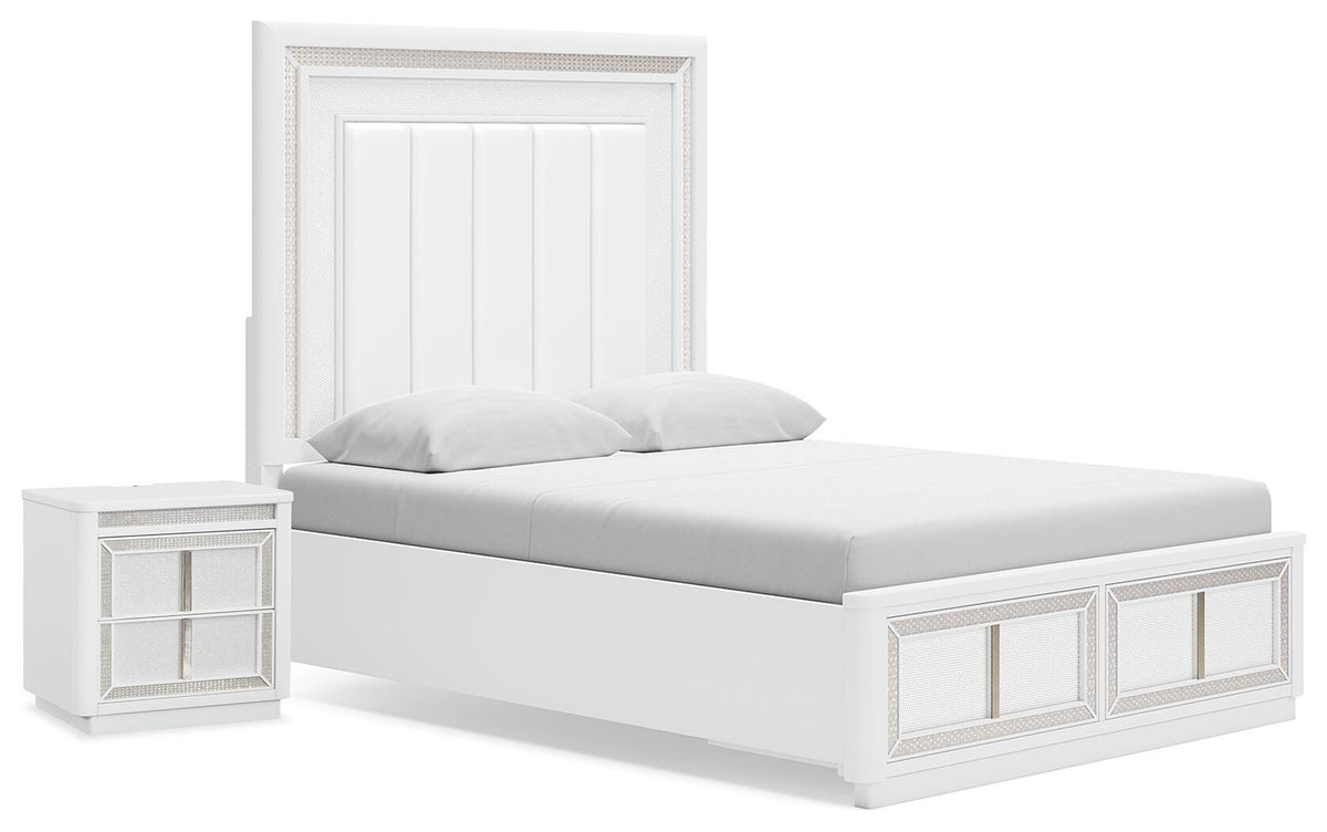Chalanna Queen Panel Storage Bed and Nightstand