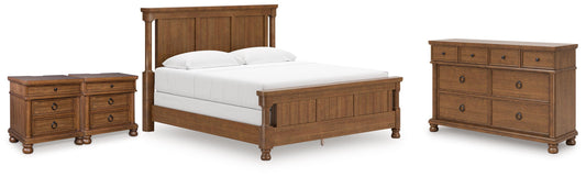 Rowlenstown King Poster Bed, Dresser and 2 Nightstands