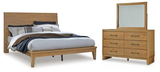 Sherbana Queen Panel Bed, Dresser and Mirror