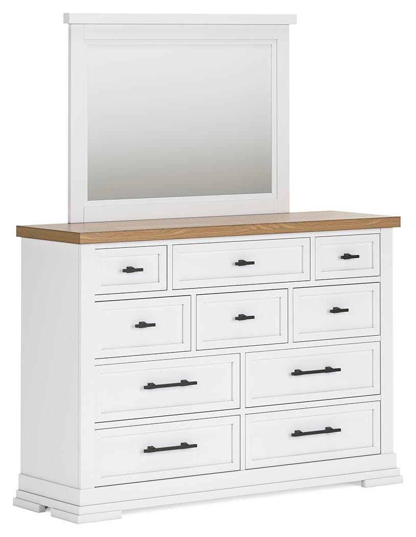 Ashbryn Queen Panel Storage Bed, Dresser, Mirror and 2 Nightstands