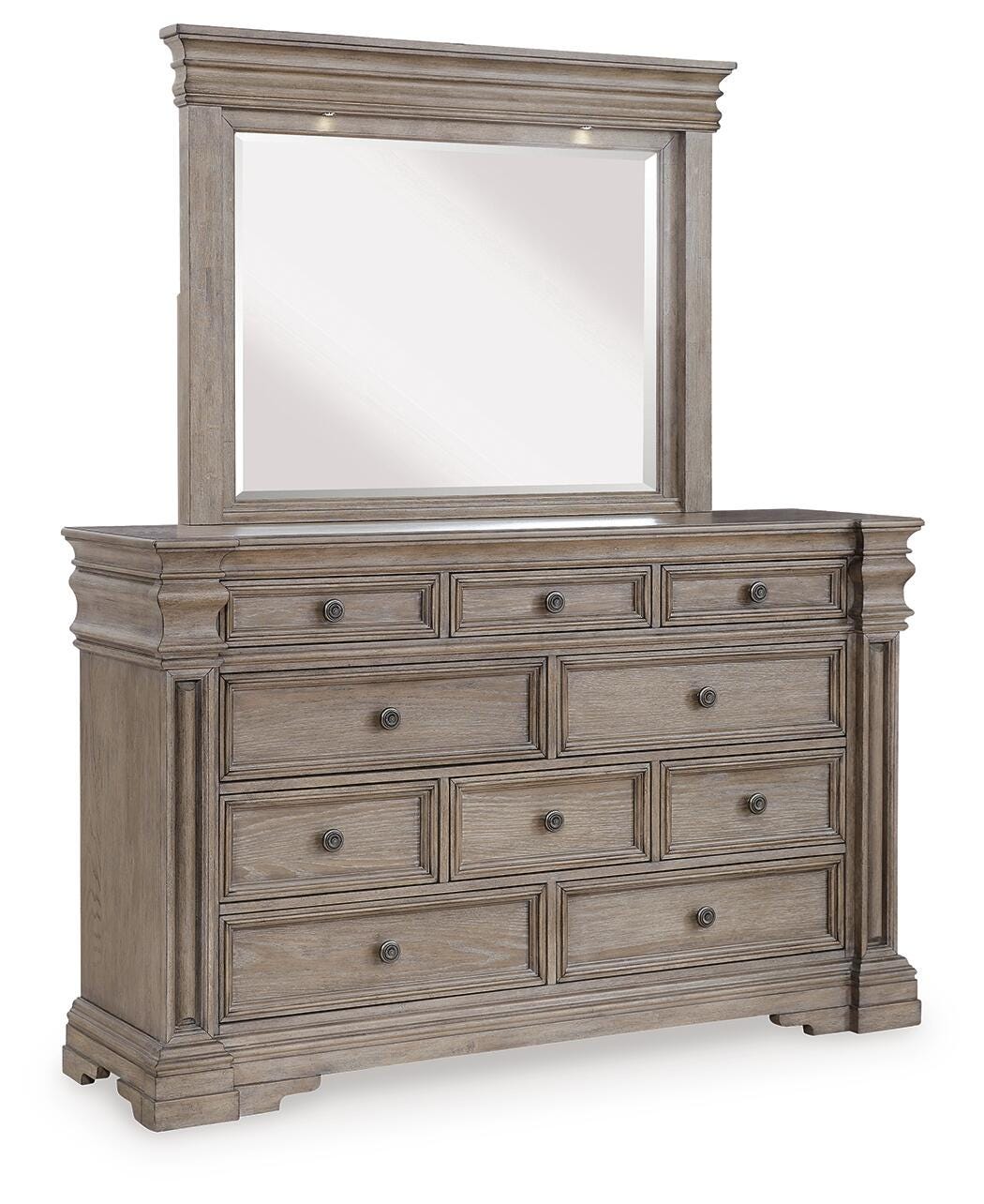 Blairhurst Queen Panel Bed, Dresser, Mirror, 2 Chests and Nightstand