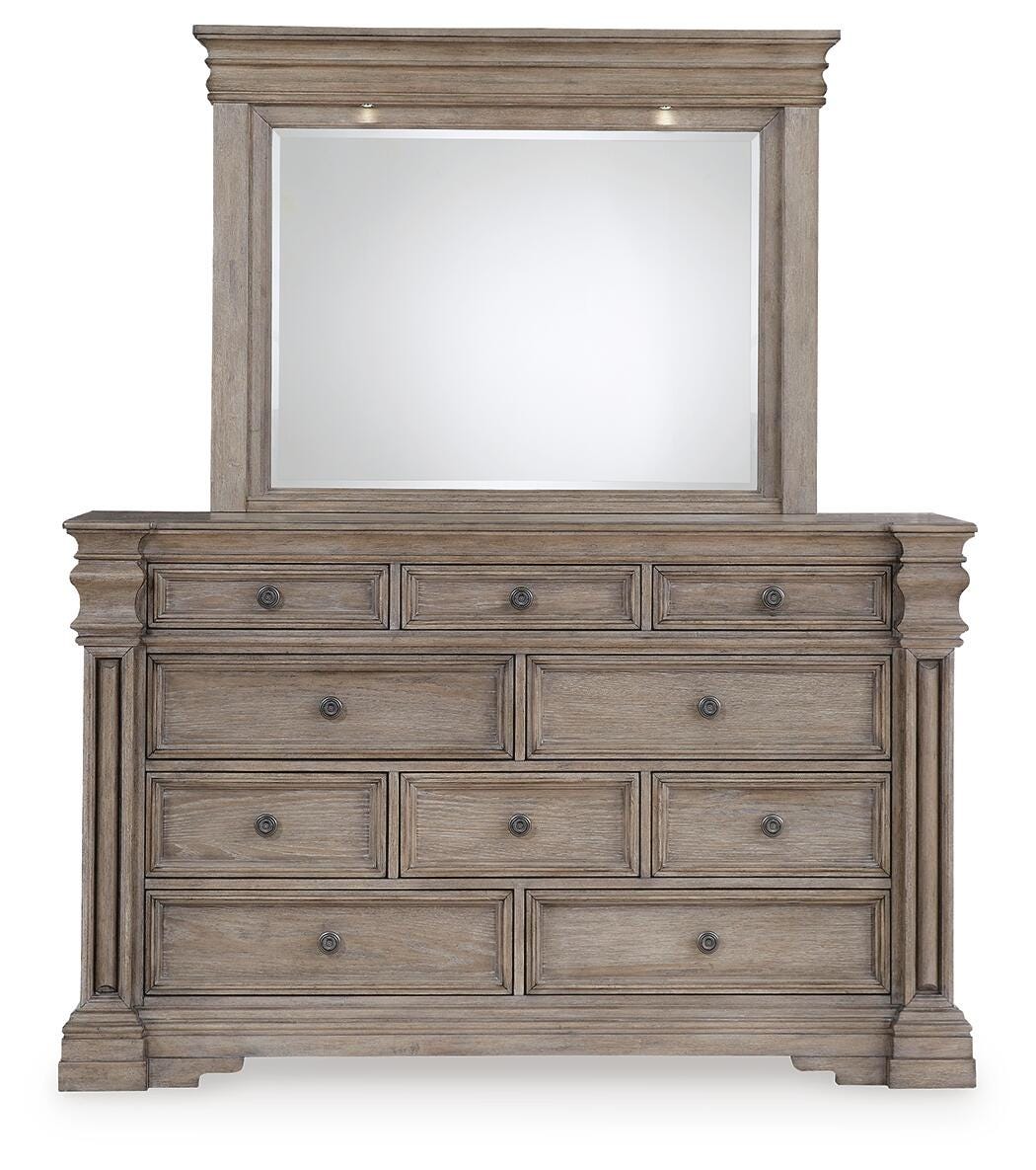 Blairhurst Queen Panel Bed, Dresser, Mirror, 2 Chests and Nightstand