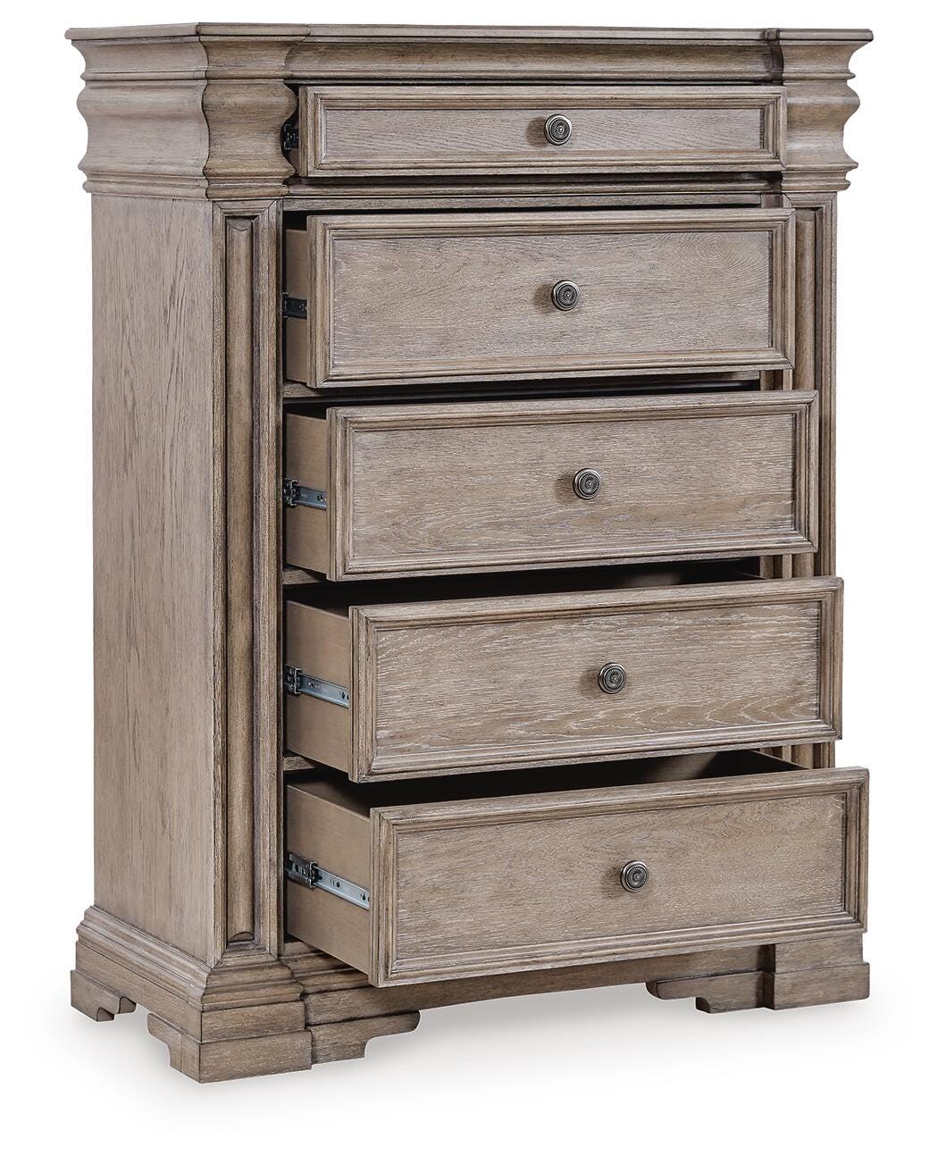 Blairhurst Queen Panel Bed, Dresser, Mirror, 2 Chests and Nightstand