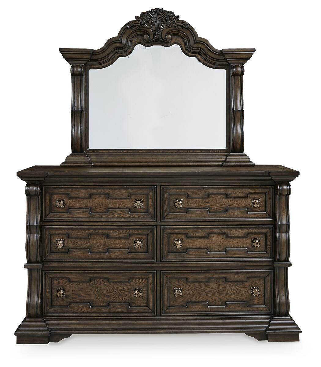 Maylee King Panel Bed, Dresser, Mirror, Chest and Nightstand