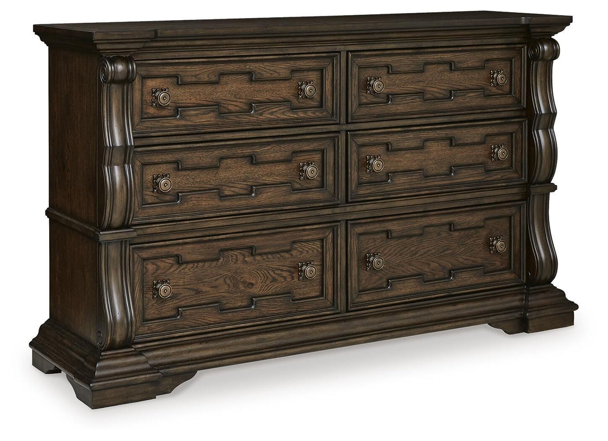 Maylee King Upholstered Bed, Dresser and 2 Nightstands