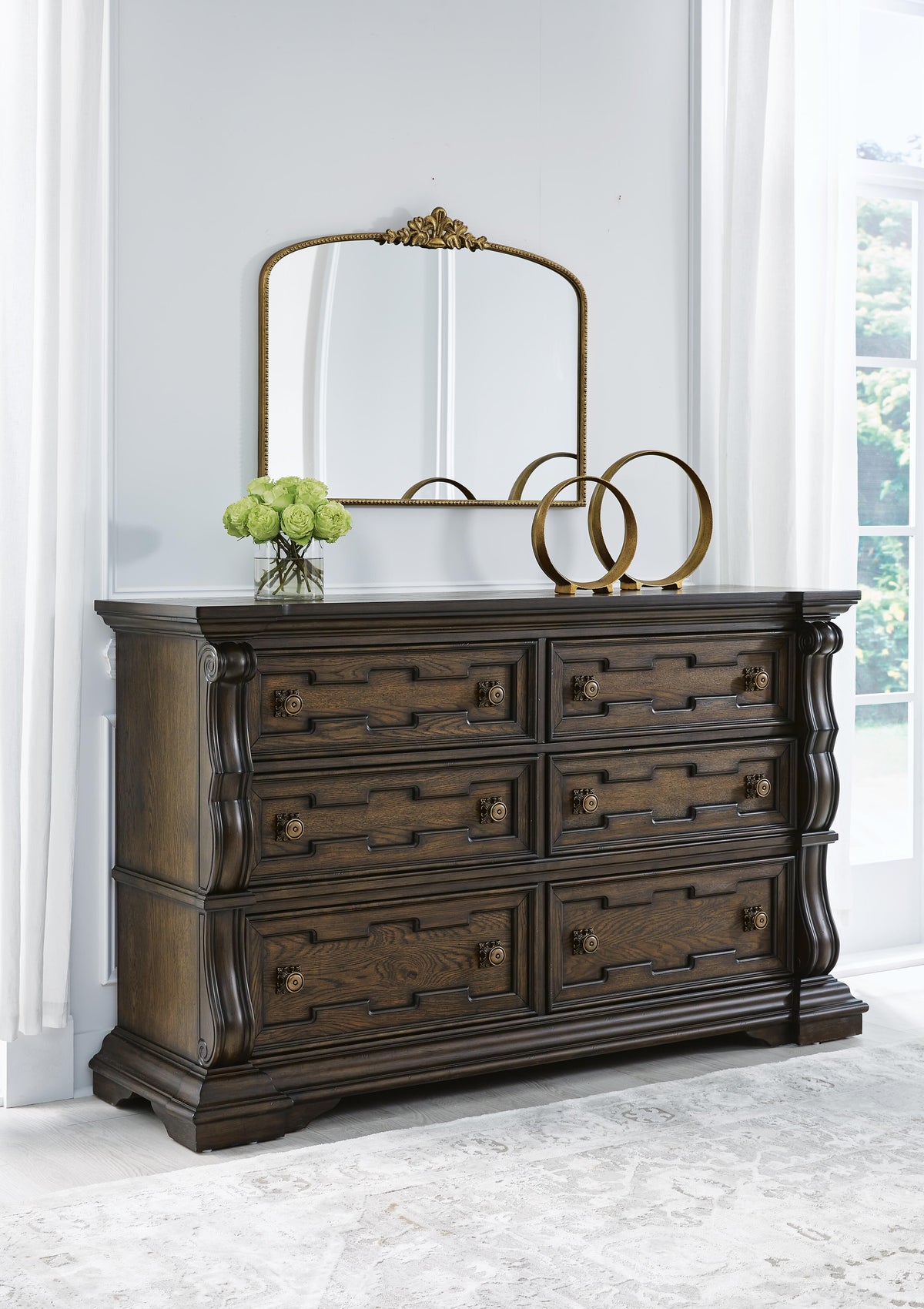 Maylee King Upholstered Bed, Dresser and 2 Nightstands