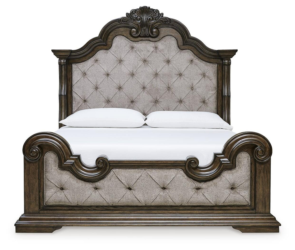 Maylee King Panel Bed, Dresser, Mirror, Chest and Nightstand