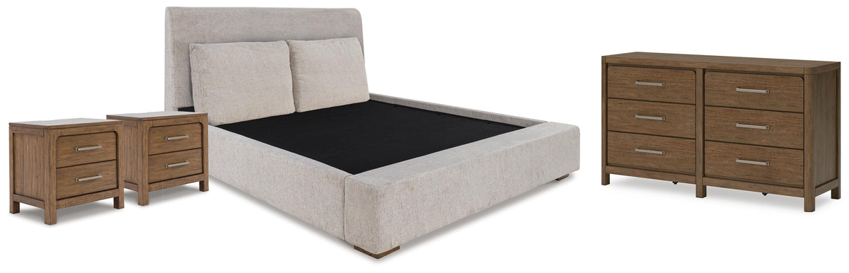 Cabalynn King Upholstered Bed, Dresser and 2 Nightstands