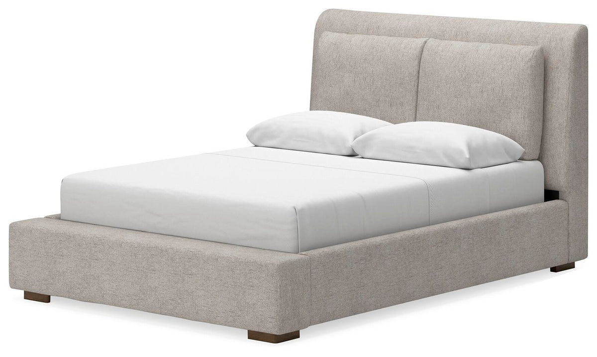 Cabalynn Queen Upholstered Bed, Dresser and Mirror