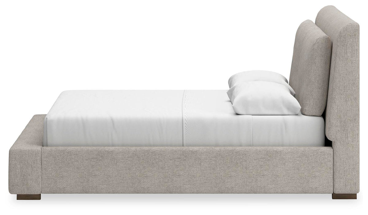 Cabalynn Queen Upholstered Bed, Dresser and Mirror