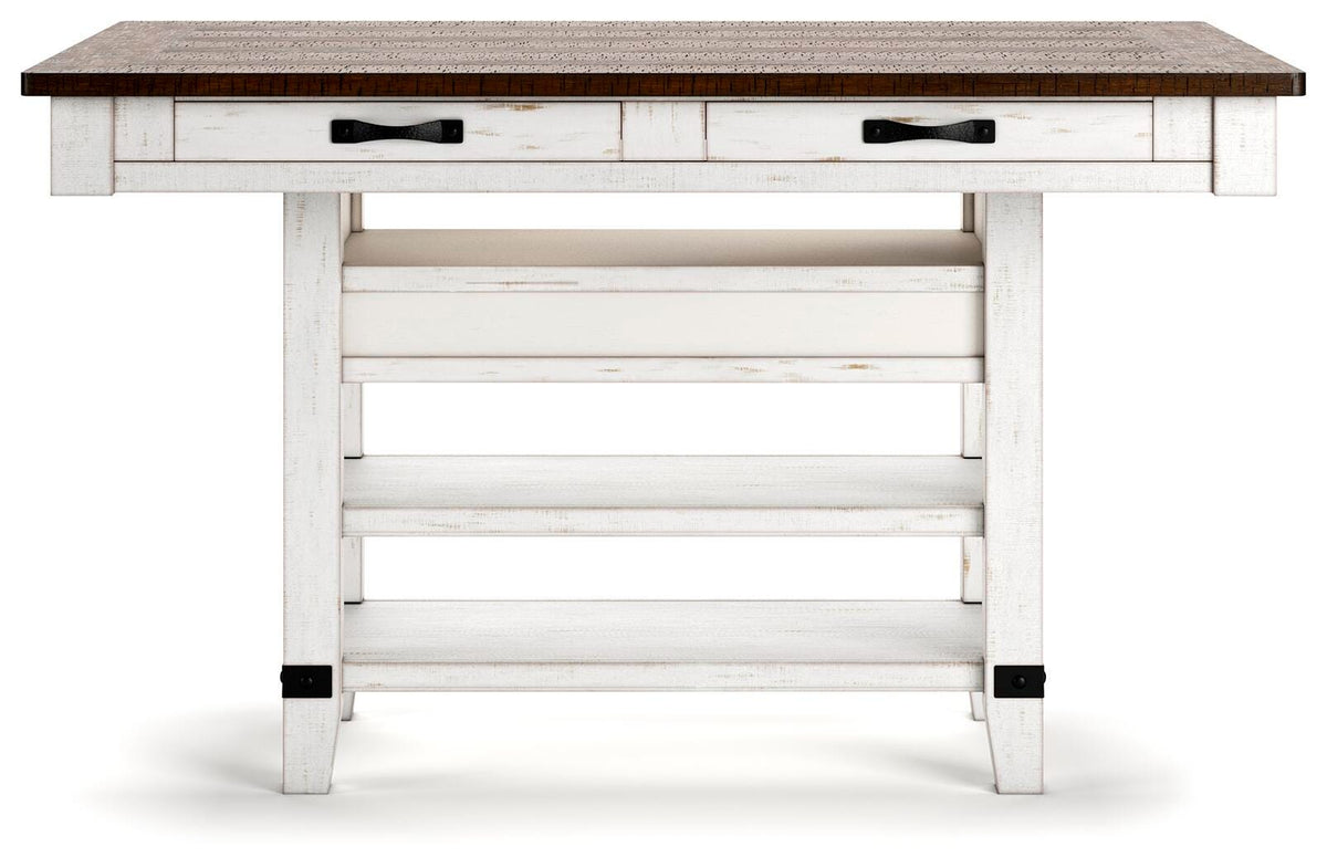 Valebeck Counter Height Dining Table and 6 Barstools