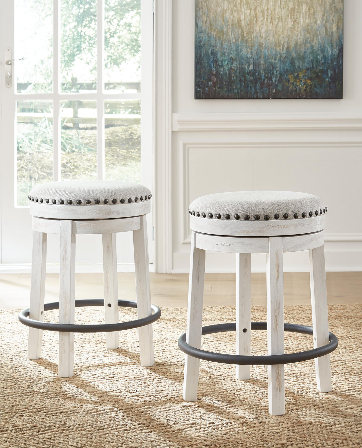 Valebeck Counter Height Dining Table and 6 Barstools