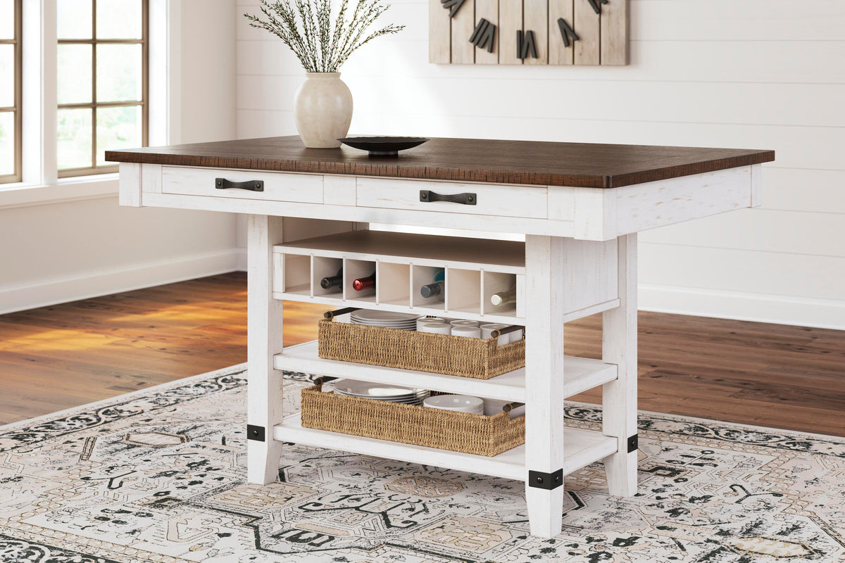 Valebeck Counter Height Dining Table and 6 Barstools