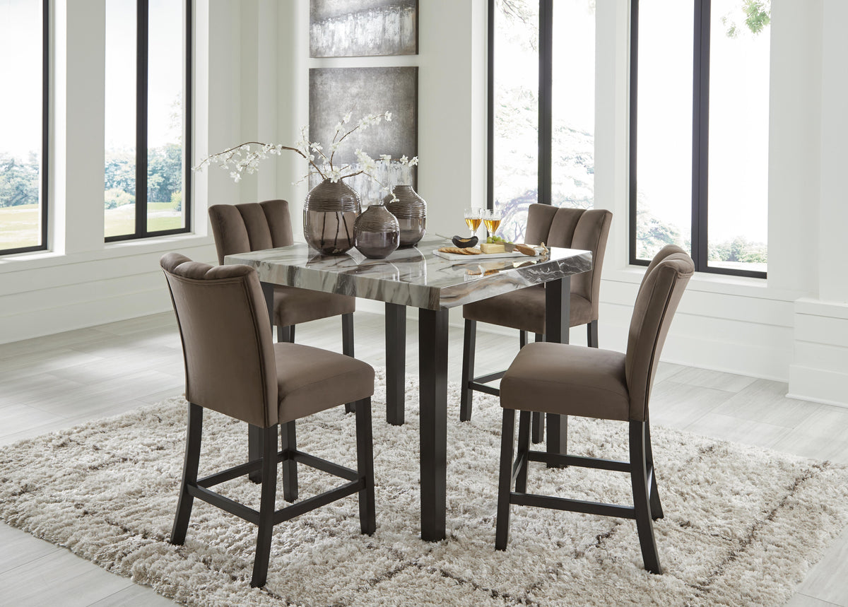 Jeshina Counter Height Dining Table and 4 Barstools