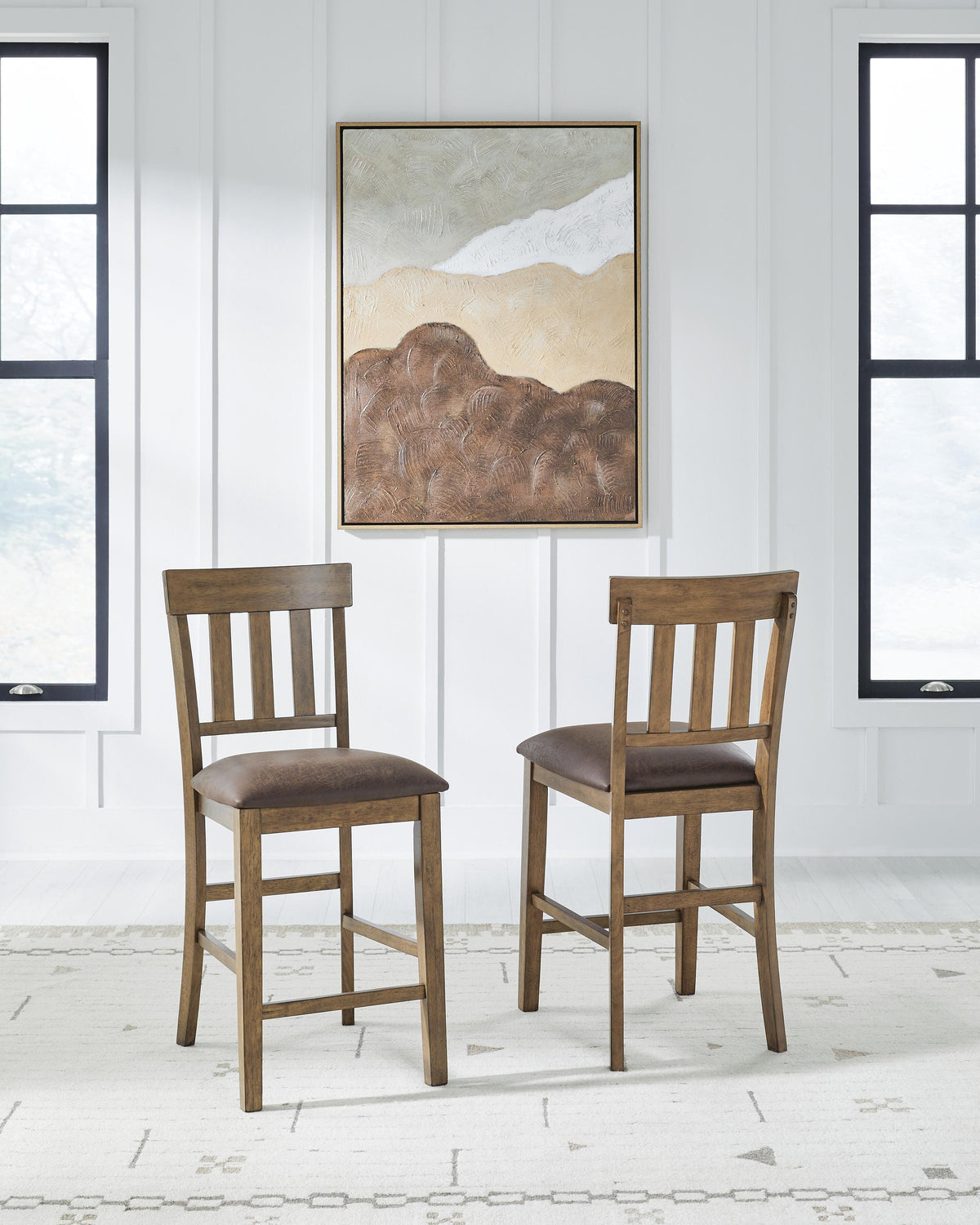 Urbinforte Counter Height Extension Dining Table, 4 Barstools and Bench