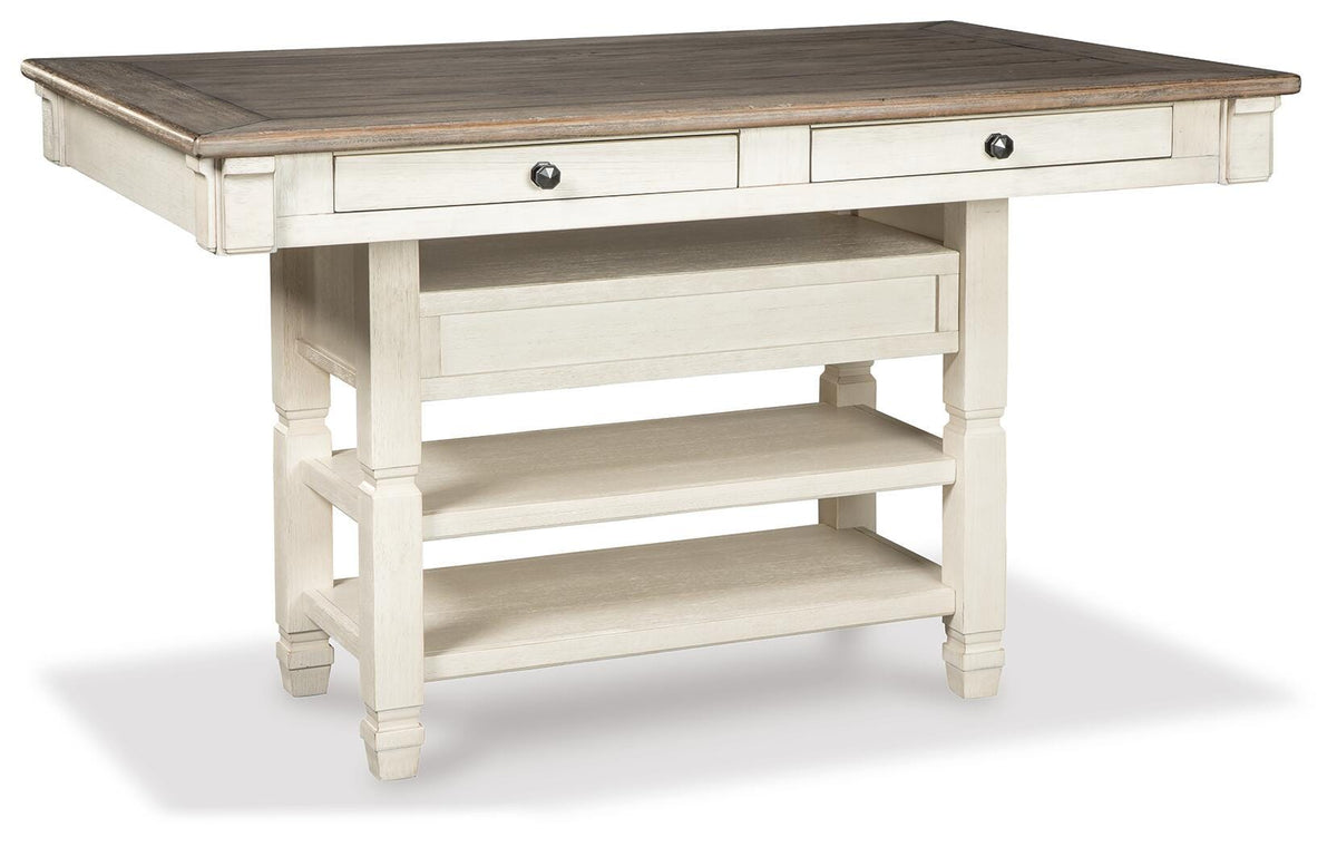 Bolanburg Counter Height Dining Table and 4 Barstools with Display Cabinet