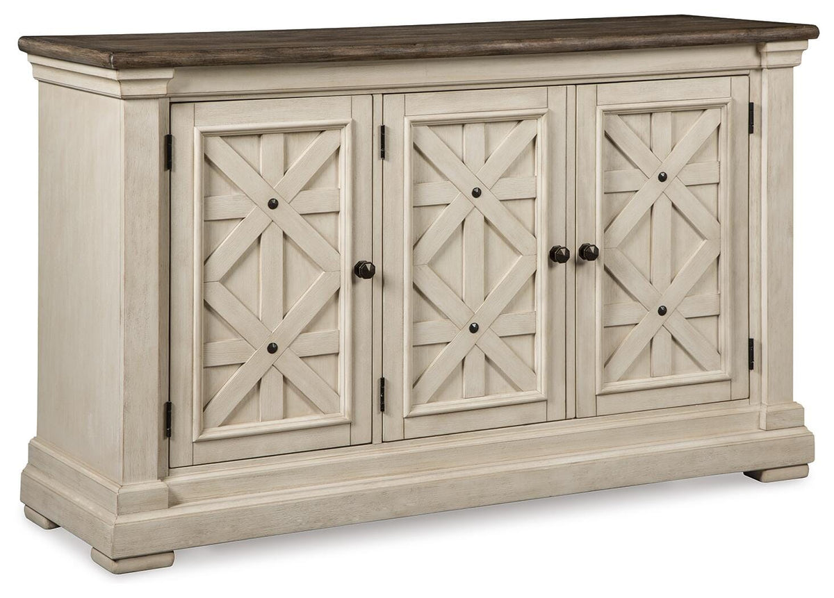 Bolanburg Counter Height Table with 6 Barstools, Server and Display Cabinet