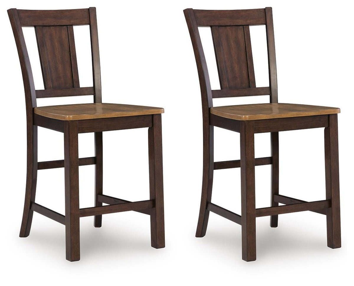 Rylandeen Counter Height Extension Dining Table and 8 Barstools