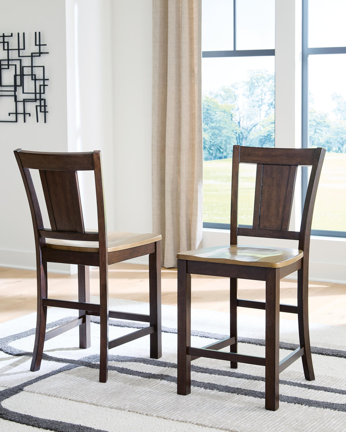 Rylandeen Counter Height Extension Dining Table 4 Barstools and Bench