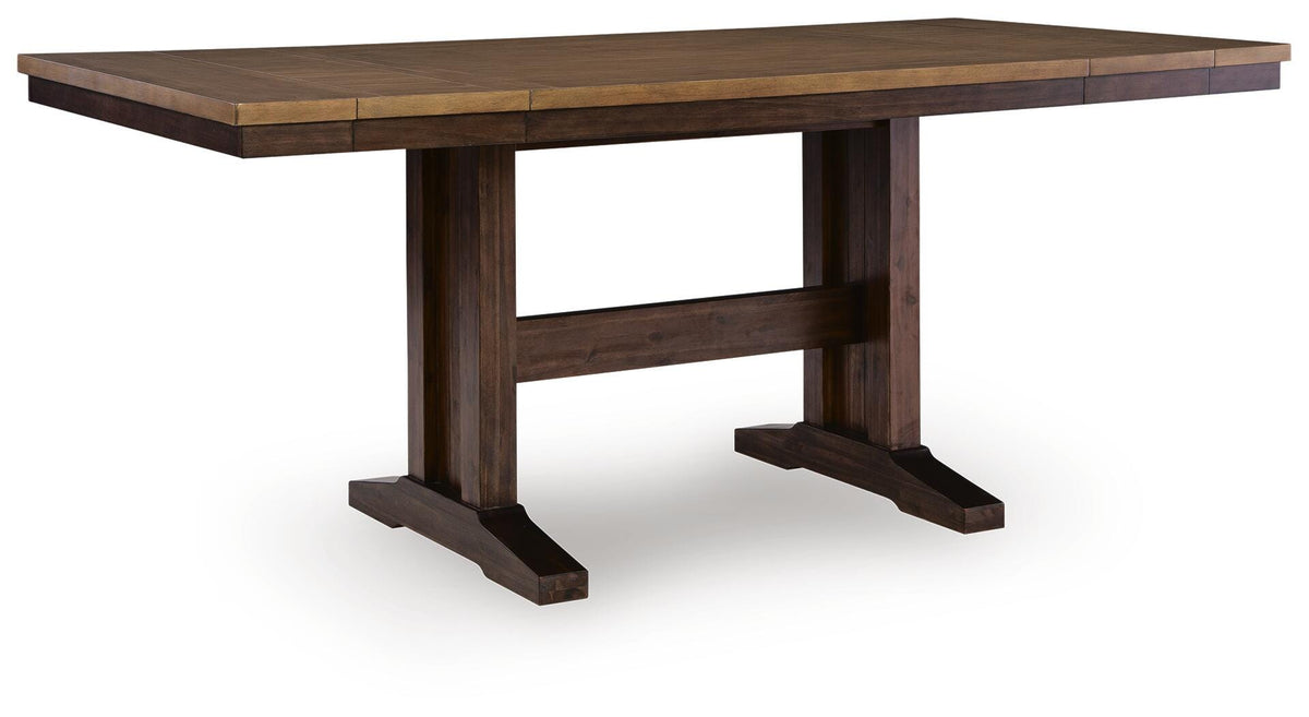 Rylandeen Counter Height Extension Dining Table and 4 Barstools