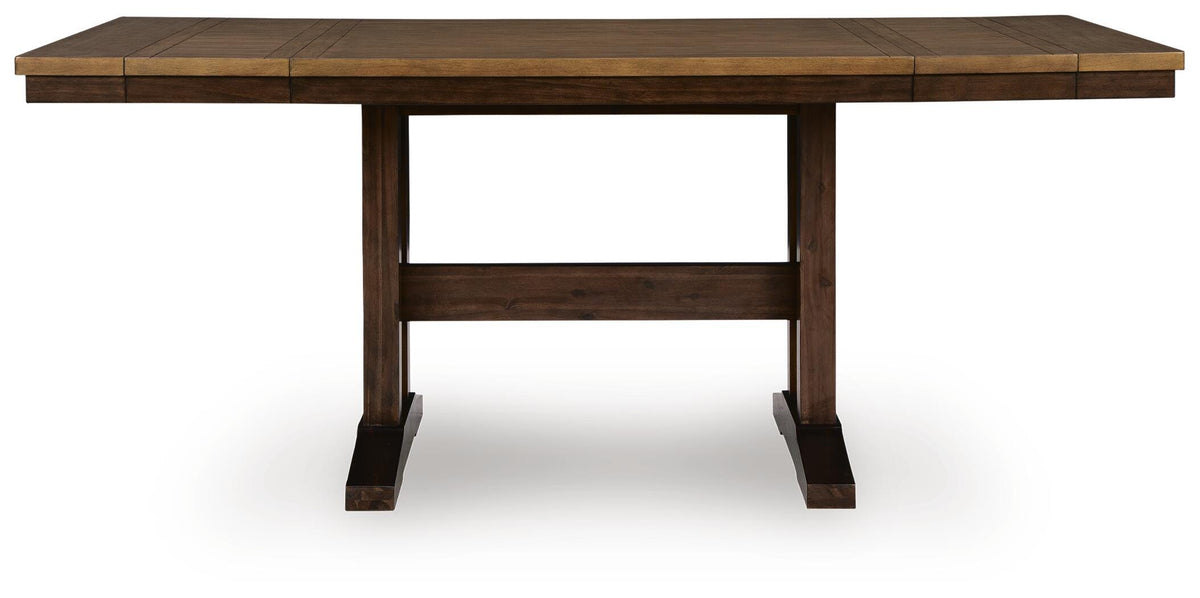 Rylandeen Counter Height Extension Dining Table and 6 Barstools