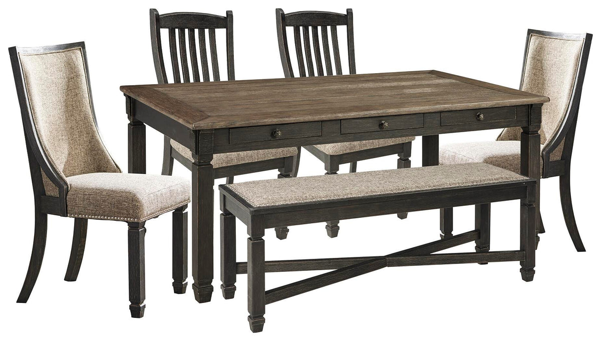 Tyler Creek Dining Table with 4 Chairs and Bench