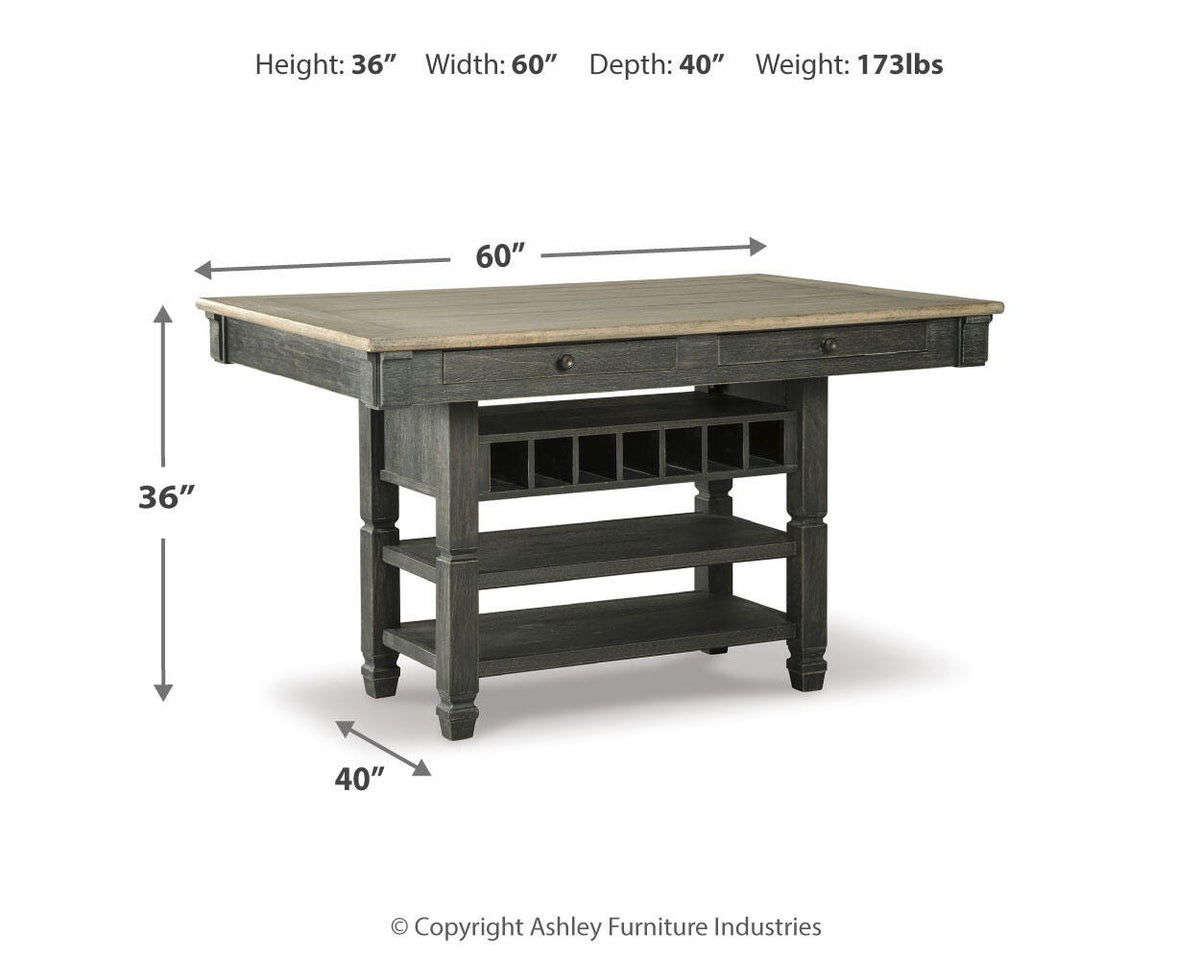 Tyler Creek Counter Height Dining Table and 4 Barstools with Server