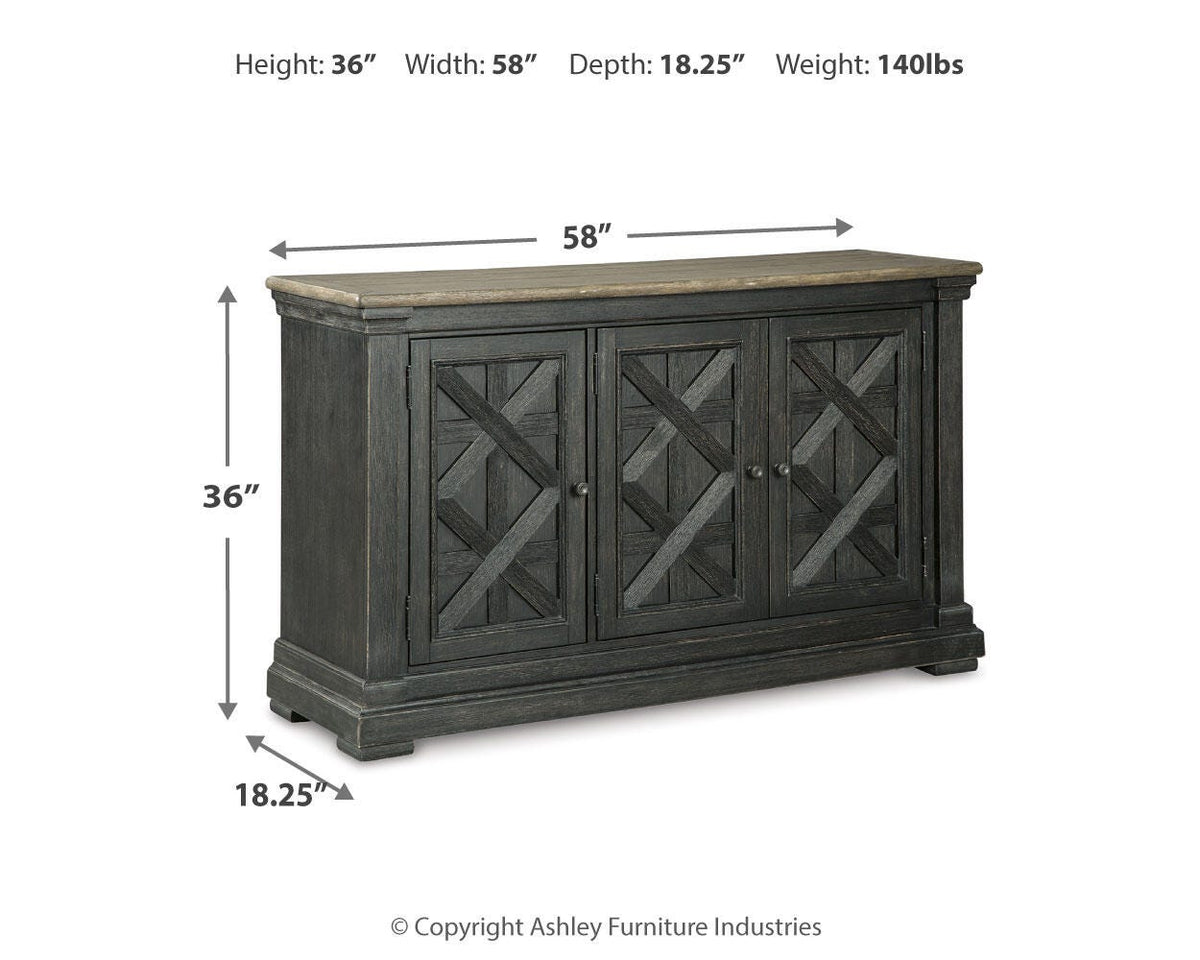Tyler Creek Counter Height Table with 4 Barstools, Server and Display Cabinet