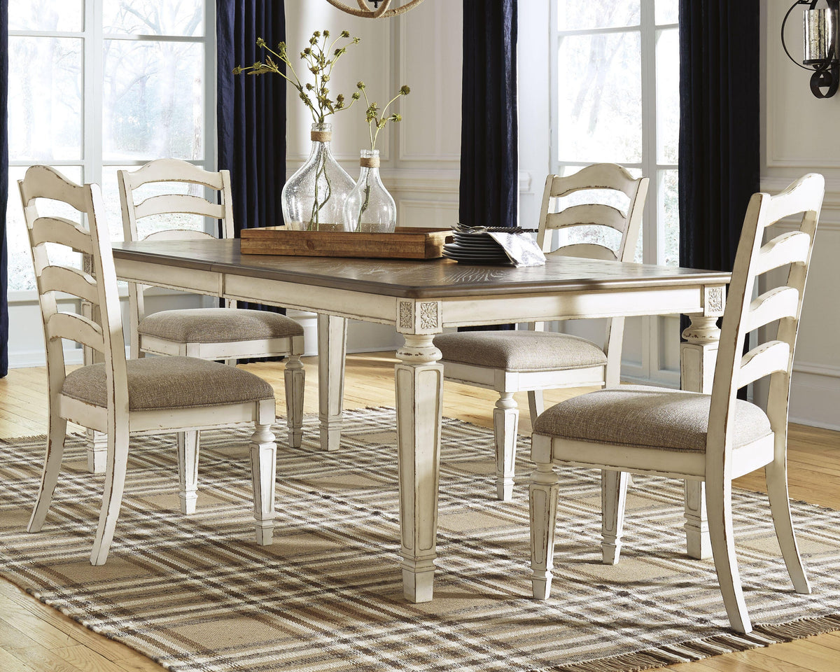 Realyn Extension Dining Table and 4 Chairs
