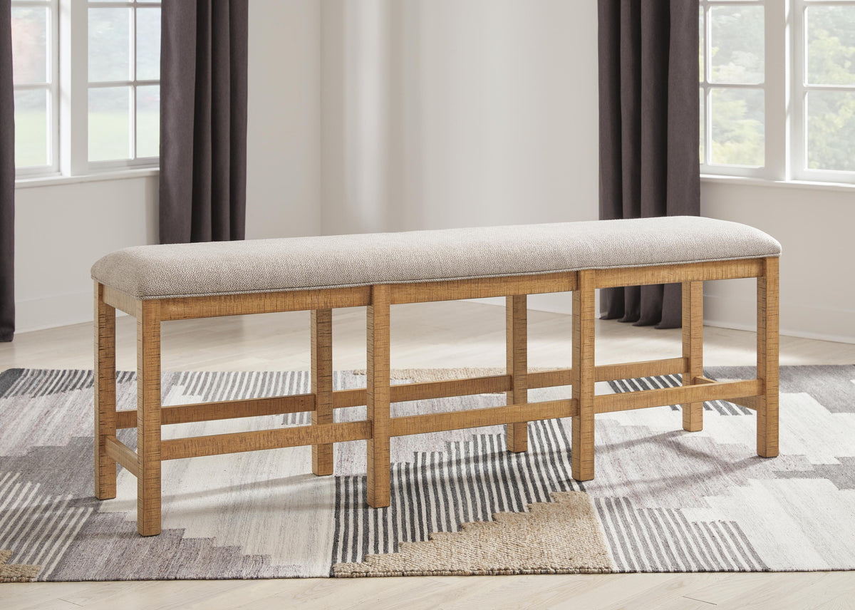 Havonplane Counter Height Dining Table, 6 Barstools and Bench