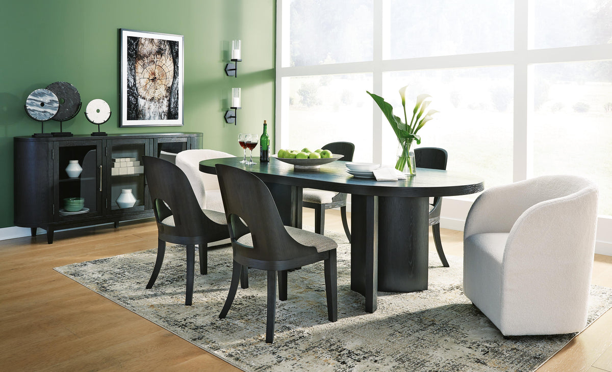 Rowanbeck Dining Table, 2 Arm Chairs and 4 Side Chairs