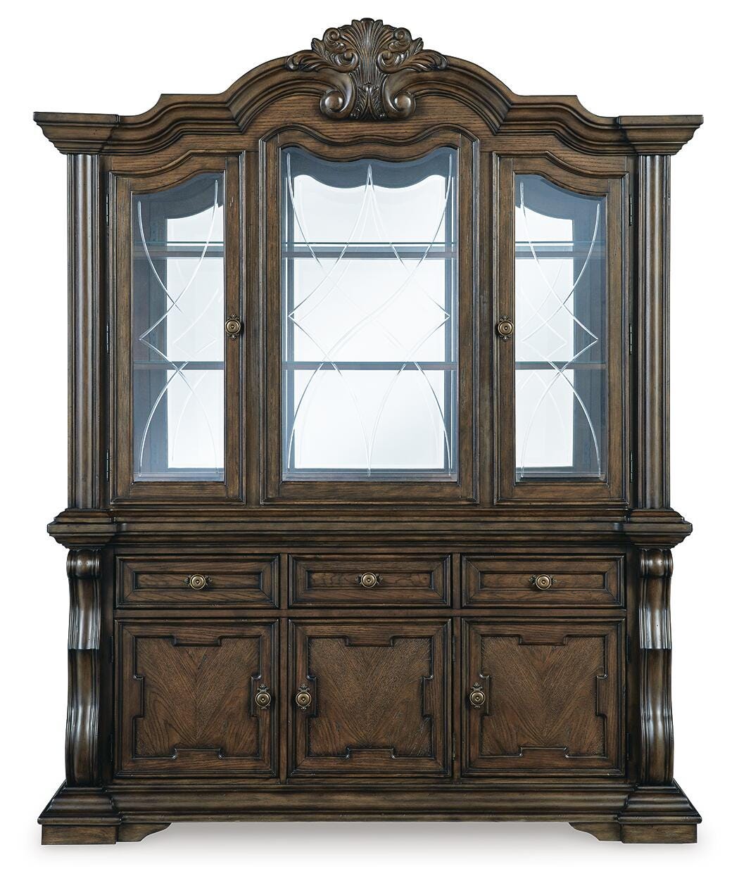 Maylee Dining Table with 6 Chairs and Buffet and Hutch