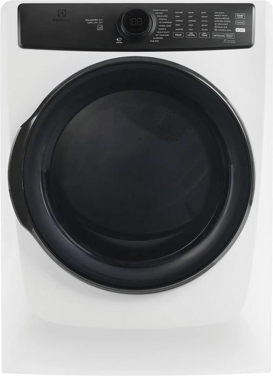 Electrolux ELFE7738MW - Front Load Perfect Steam™ Electric Dryer with Balanced Dry™ and Instant Refresh – 8.0 Cu. Ft.
