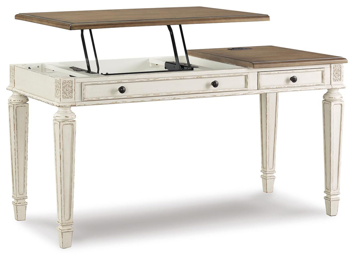 Realyn Lift-top Desk, L-shaped Desk and 4 Bookcases