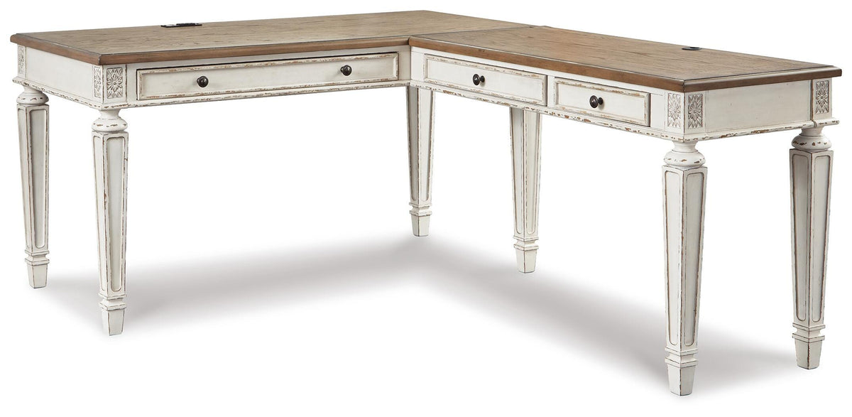Realyn Lift-top Desk, L-shaped Desk and 4 Bookcases