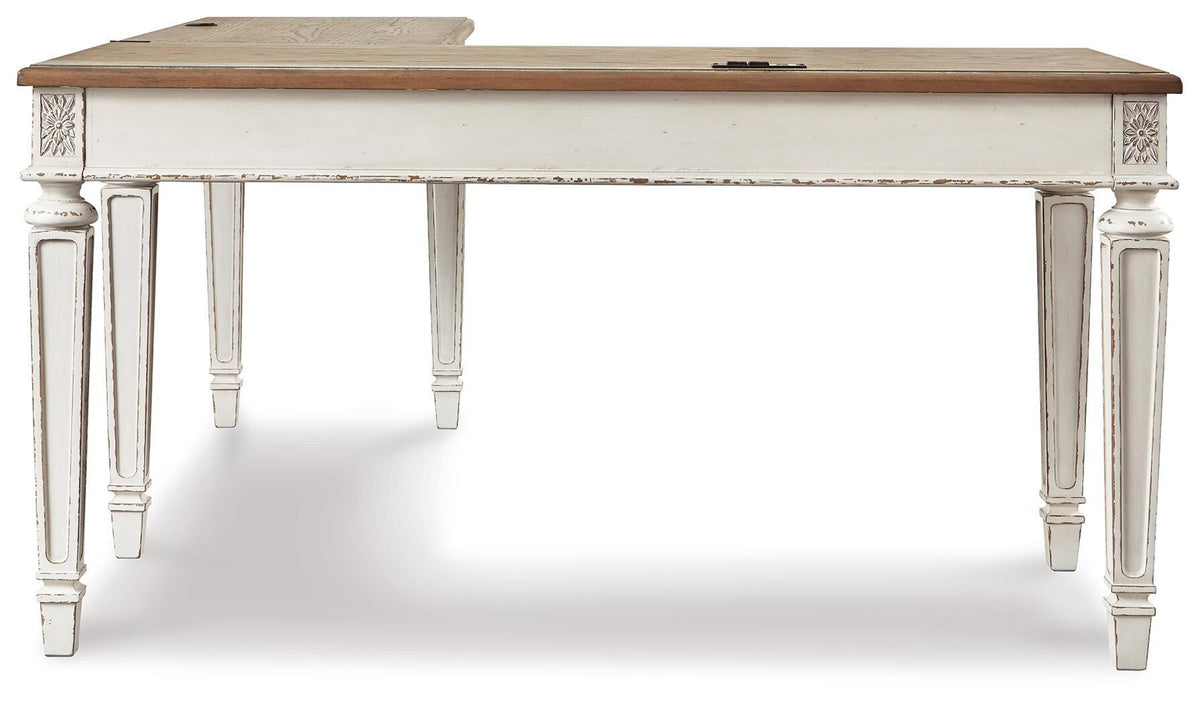 Realyn Lift-top Desk, L-shaped Desk and 4 Bookcases