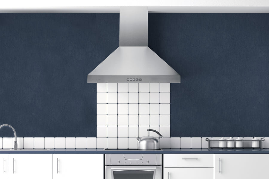 Hauslane WM-530WHT-30P - Chef 30-in Convertible Matte White Wall-Mounted Range Hood