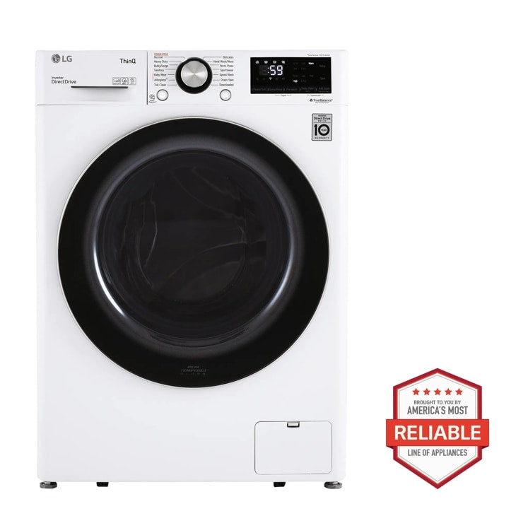 LG WM1455HWA - 2.4 cu. ft. Smart Wi-Fi Enabled Compact Front Load Washer with Built-In Intelligence
