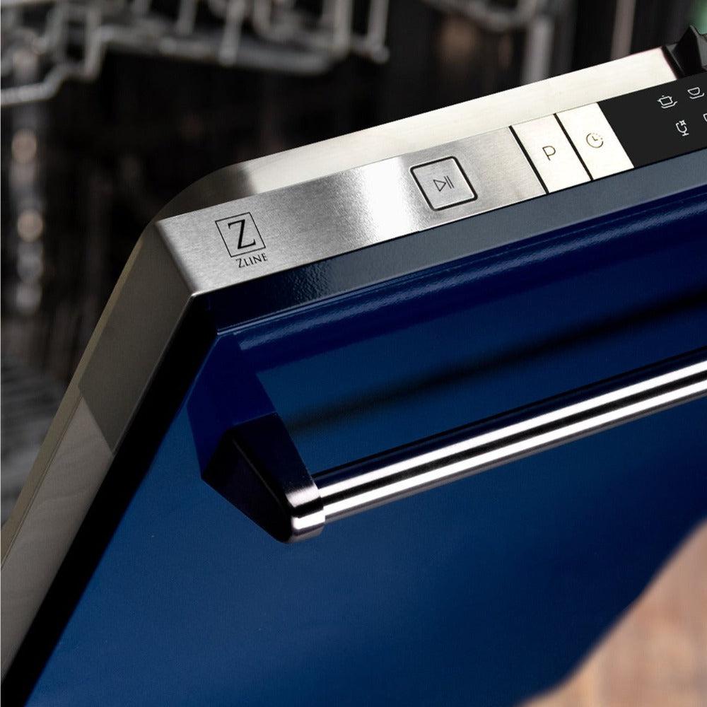 ZLINE DP-BG-24 - 24" Dishwasher Panel with Traditional Style Handle in Blue Gloss