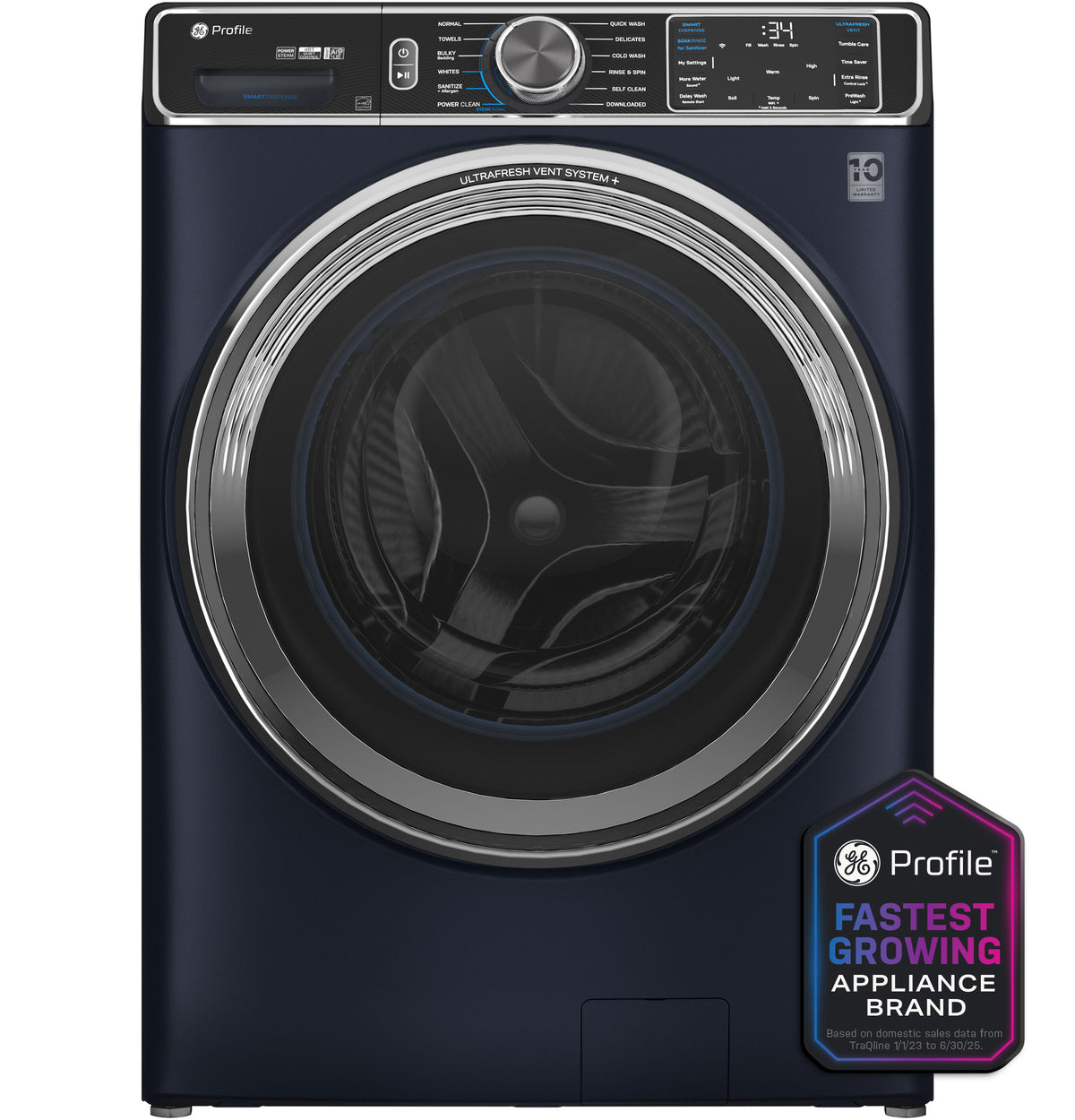 GE Profile PFW870SPVRS - GE Profile™ 5.3 cu. ft. Capacity Smart Front Load ENERGY STAR® Washer with UltraFresh™ Vent System+ with OdorBlock™