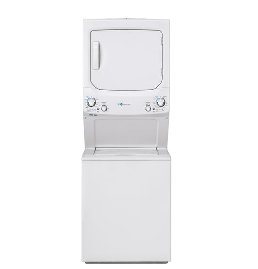 GE GUD27GESNWW - GE Unitized Spacemaker® ENERGY STAR® 3.9 cu. ft. Capacity Washer with Stainless Steel Basket and 5.9 cu. ft. Capacity Gas Dryer