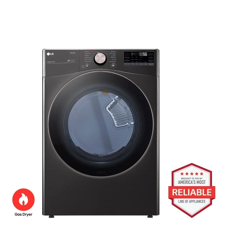 LG DLGX4001B - 7.4 cu. ft. Ultra Large Capacity Smart Wi-Fi Enabled Front Load Gas Dryer with TurboSteam and Built-In Intelligence