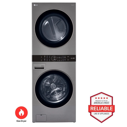 LG WKG101HVA - Single Unit Front Load LG WashTower with Center Control 4.5 cu. ft. Washer and 7.4 cu. ft. Gas Dryer