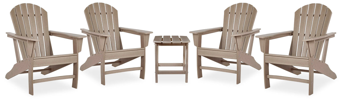 Sundown Treasure 4 Adirondack Chairs and Outdoor End Table