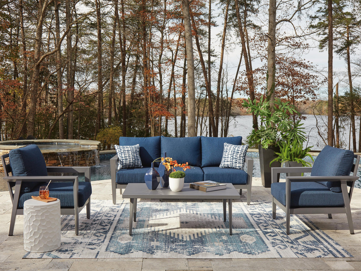 Gali Outdoor Sofa/Chairs/Table Set (Set of 4)