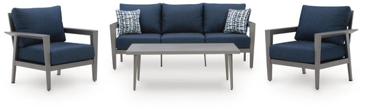 Gali Outdoor Sofa/Chairs/Table Set (Set of 4)