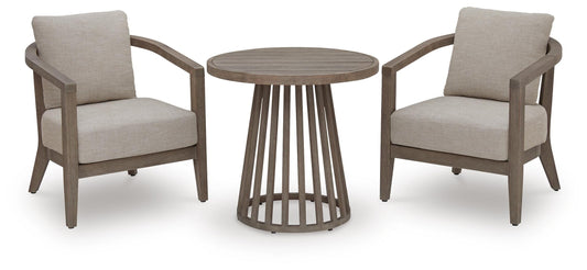 Joy Lagoon Outdoor Chairs with Cushions/Table (Set of 3)