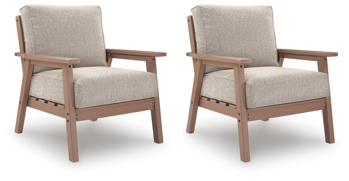 Grover Beach Outdoor Lounge Chair with Cushion (Set of 2)